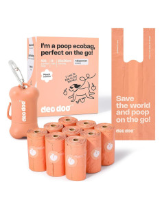 Bolsas de Excremento de Perro Deo Doo 108 Cuentas Aroma Durazno