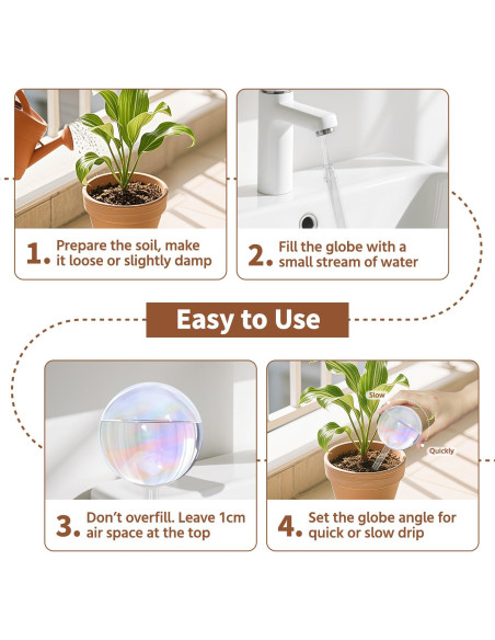 Globos de Riego de Vidrio LASZOLA 2 Pcs para Plantas