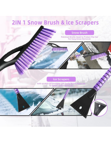 Cepillo de Nieve 2 en 1 DDSNTY 68.58 cm con Raspador de Hielo