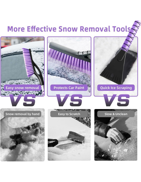 Cepillo de Nieve 2 en 1 DDSNTY 68.58 cm con Raspador de Hielo