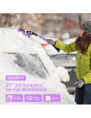 Cepillo de Nieve 2 en 1 DDSNTY 68.58 cm con Raspador de Hielo