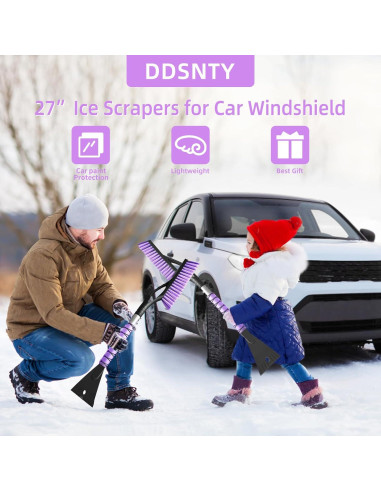 Cepillo de Nieve 2 en 1 DDSNTY 68.58 cm con Raspador de Hielo