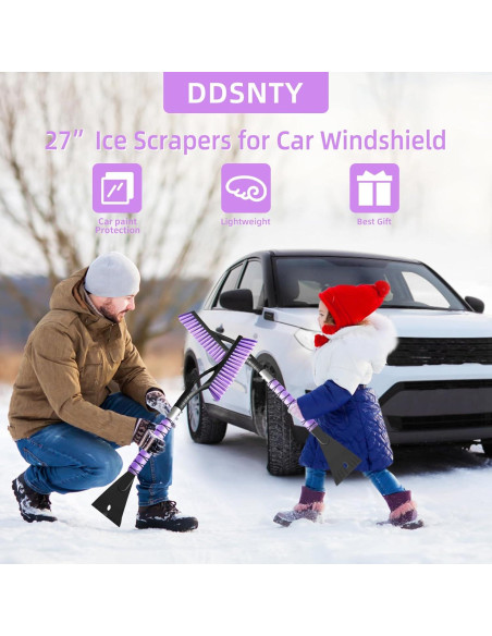 Cepillo de Nieve 2 en 1 DDSNTY 68.58 cm con Raspador de Hielo