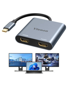 Adaptador USB C a Doble HDMI VIENON 4K 60Hz para MacBook
