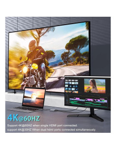 Adaptador USB C a Doble HDMI VIENON 4K 60Hz para MacBook 2