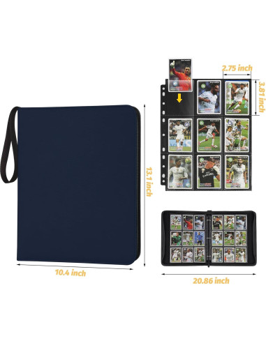 Carpeta de Tarjetas 720 Bolsillos PU NEWBINDER Azul Oscuro