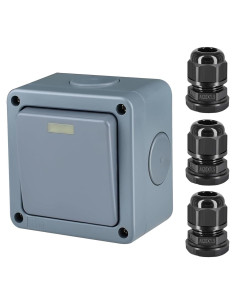 Interruptor de Luz Exterior SuperInk IP66 1-Gang con Conectores