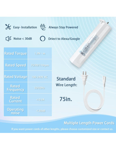 Sistema de Cortinas Eléctricas Shade365 178-305 cm Control Remoto