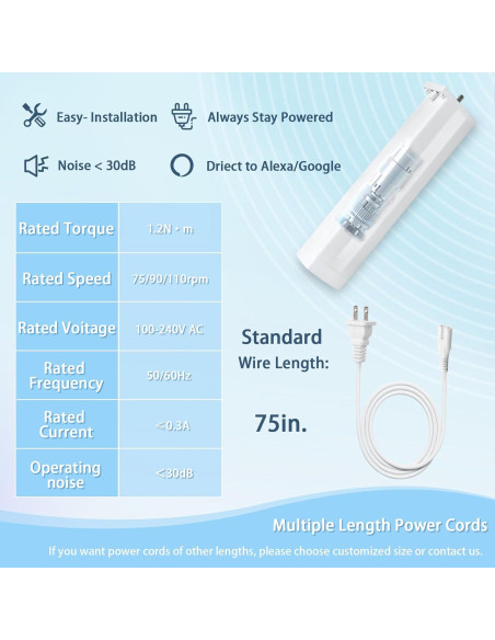 Sistema de Cortinas Eléctricas Shade365 178-305 cm Control Remoto