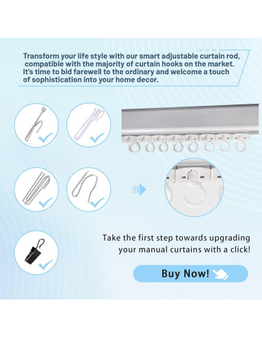 Sistema de Cortinas Eléctricas Shade365 178-305 cm Control Remoto