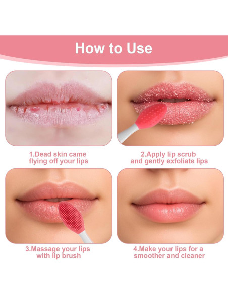 10 Cepillos Exfoliantes de Labios Silicona XLIUAX 3-en-1