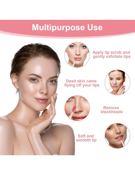 10 Cepillos Exfoliantes de Labios Silicona XLIUAX 3-en-1