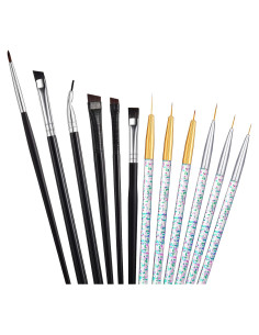 Juego de 12 Pinceles de Maquillaje Gandeer para Delineador