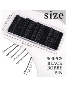 500 Horquillas Negras 5cm Teenitor para Peinados Diarios 2