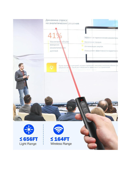 Clicker de Presentación Inalámbrico USB Tipo C con Luz Roja