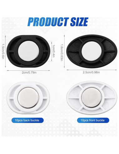 10 Pares de Sujetadores Magnéticos para Número de Carrera Gosknor