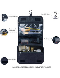 Bolsa de Aseo Lcsmaokin Impermeable Gran Capacidad Negra 2