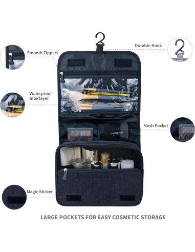 Bolsa de Aseo Lcsmaokin Impermeable Gran Capacidad Negra