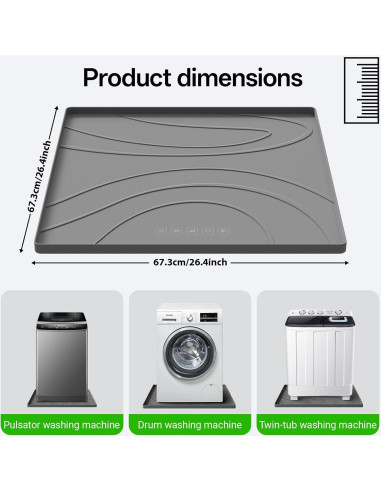 Bandeja de Drenaje para Lavadora EWX 67.3x67.3 cm Antivibración