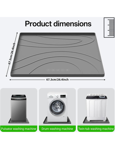 Bandeja de Drenaje para Lavadora EWX 67.3x67.3 cm Antivibración