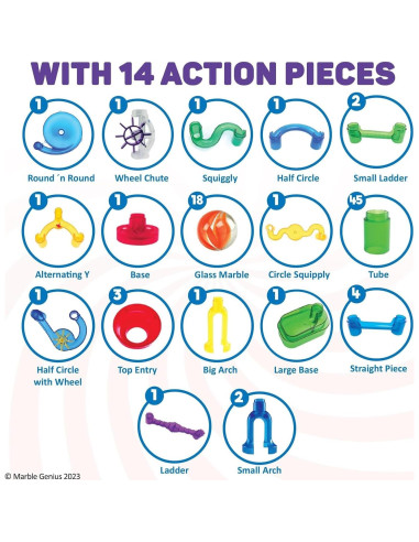 Juego de Canicas Marble Genius - 85 Piezas para Niños