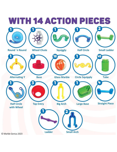Juego de Canicas Marble Genius - 85 Piezas para Niños