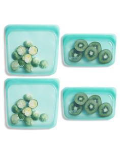 Bolsa de Almacenamiento Reutilizable Stasher Aqua - Paquete de 4