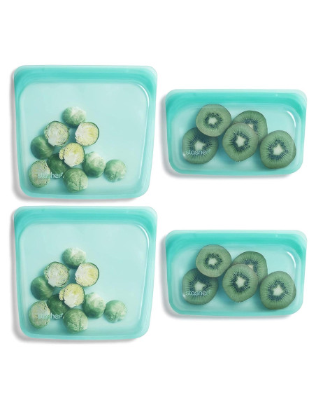 Bolsa de Almacenamiento Reutilizable Stasher Aqua - Paquete de 4