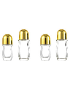 4 Botellas de Rodillo de Vidrio YOFAN 30ml y 50ml Reutilizables
