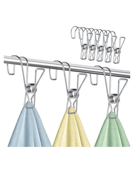 14 Clips de Acero Inoxidable 304 Kehail para Colgar Artículos