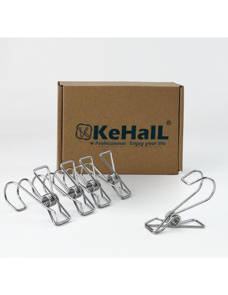 14 Clips de Acero Inoxidable 304 Kehail para Colgar Artículos