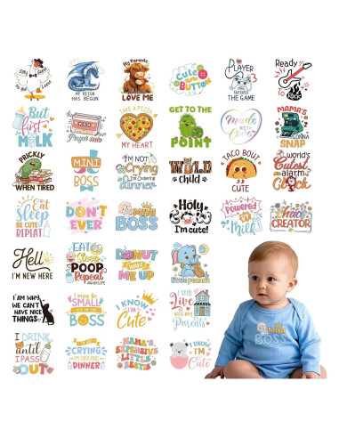 Transferencias de Planchado Falueqg - 36 Piezas para Bebés