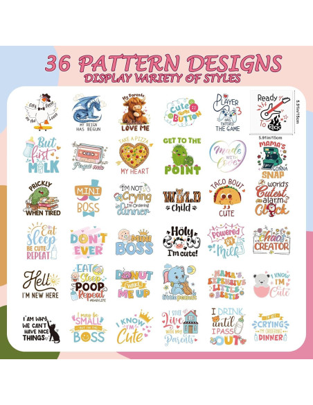 Transferencias de Planchado Falueqg - 36 Piezas para Bebés