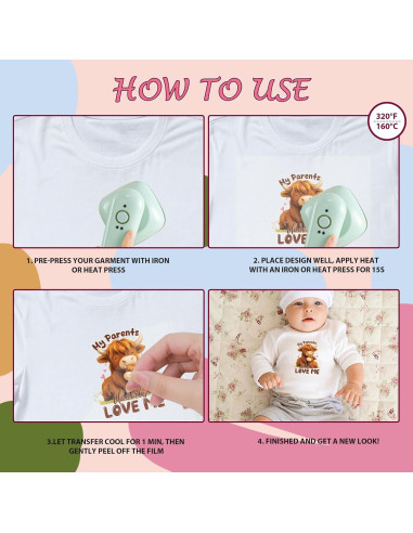 Transferencias de Planchado Falueqg - 36 Piezas para Bebés