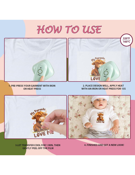 Transferencias de Planchado Falueqg - 36 Piezas para Bebés