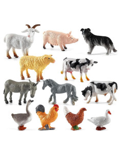 Juego de 12 Figuras de Animales de Granja Smilixin - Juguetes Educativos