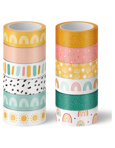 Cinta Washi Boho 12 Rollos Whaline 1.5cm x 5m Decorativa