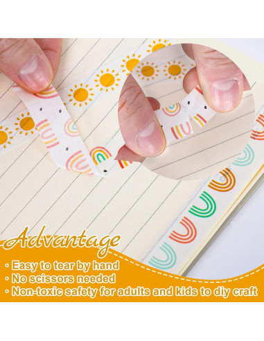 Cinta Washi Boho 12 Rollos Whaline 1.5cm x 5m Decorativa