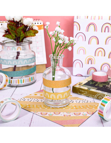 Cinta Washi Boho 12 Rollos Whaline 1.5cm x 5m Decorativa