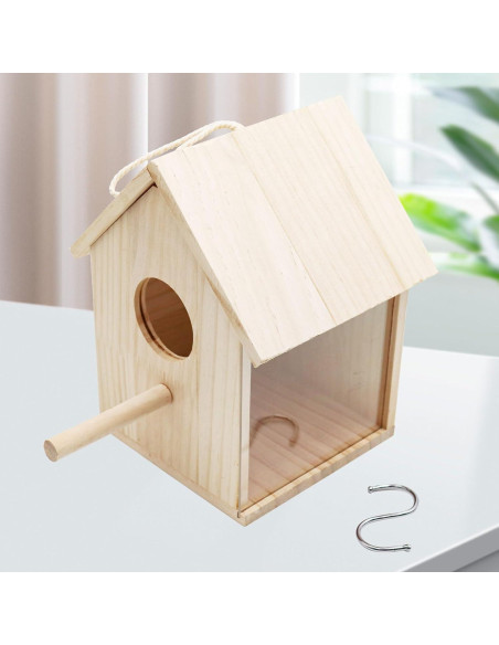 Casa de Aves de Madera Oooct 14.5x14.5x22 cm con Ventana