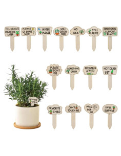 15 Etiquetas de Madera para Plantas Mabor - Jardín Interior y Exterior