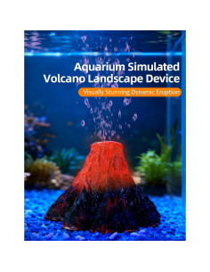 Kit de Decoración de Volcán para Acuario Genérico con Luz 2