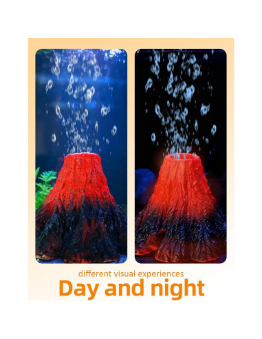 Kit de Decoración de Volcán para Acuario Genérico con Luz