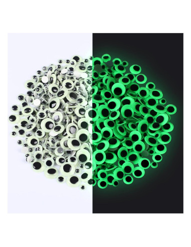 Ojos Móviles Brillantes en la Oscuridad UPINS 500PCS 6-12mm