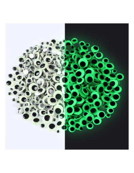 Ojos Móviles Brillantes en la Oscuridad UPINS 500PCS 6-12mm