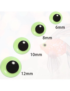 Ojos Móviles Brillantes en la Oscuridad UPINS 500PCS 6-12mm 2