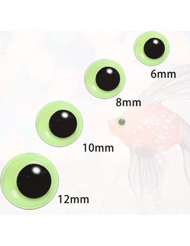 Ojos Móviles Brillantes en la Oscuridad UPINS 500PCS 6-12mm