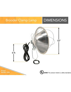 Lámpara de Abrazadera Woods 300W con Reflector 25.4cm 2