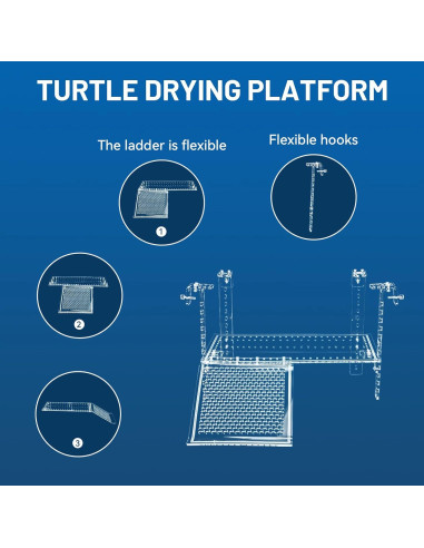 Plataforma de Sol para Tortugas AnRui Acrílico Super Grande