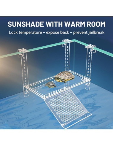 Plataforma de Sol para Tortugas AnRui Acrílico Super Grande